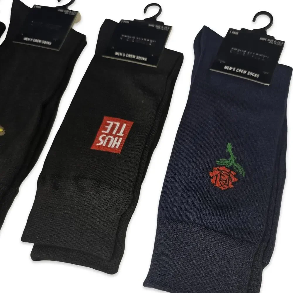 Steve Madden Men's Crew Socks‎ 6 Pair Pack Size 6–12.5 Novelty Fun Designs NEW